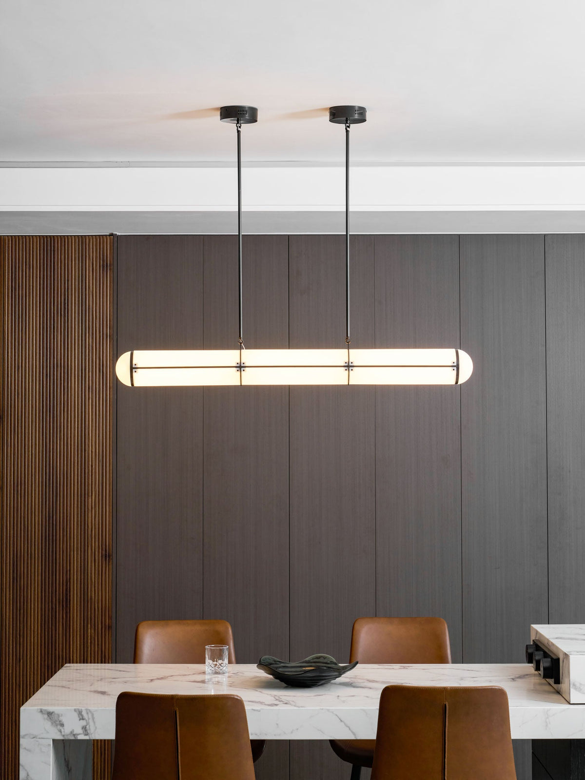 Endless Cylindrical Pendant Light, Modern Linear Lighting for Dining Table and Living Room, Integrated LED Floating Light Line, Architectural Lighting