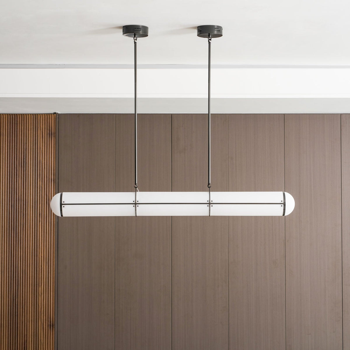 Endless Cylindrical Pendant Light, Modern Linear Lighting for Dining Table and Living Room, Integrated LED Floating Light Line, Architectural Lighting