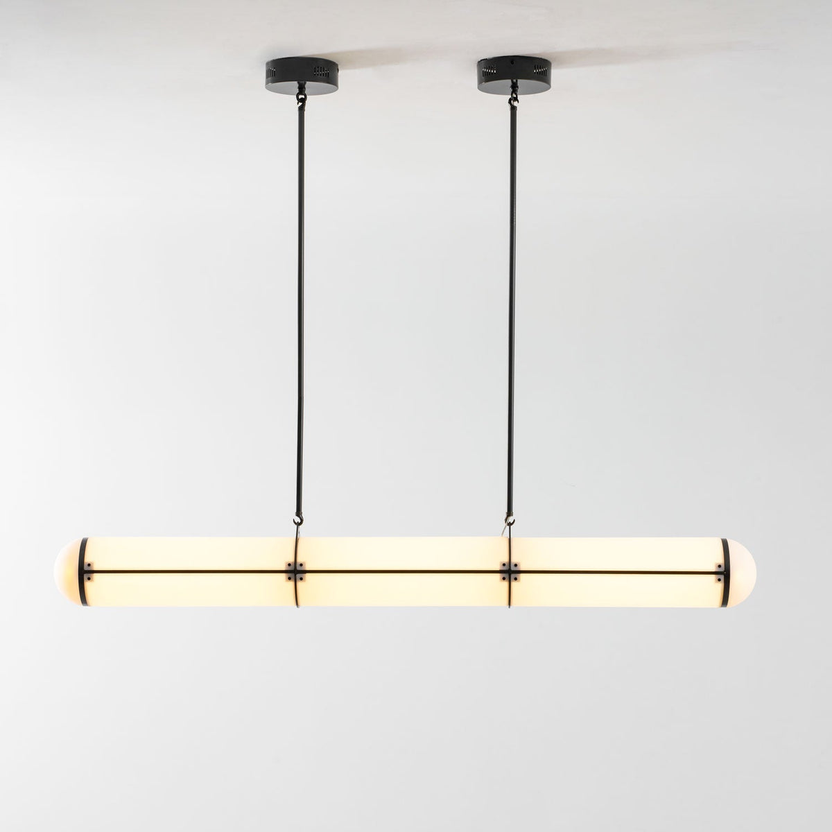 Endless Cylindrical Pendant Light, Modern Linear Lighting for Dining Table and Living Room, Integrated LED Floating Light Line, Architectural Lighting
