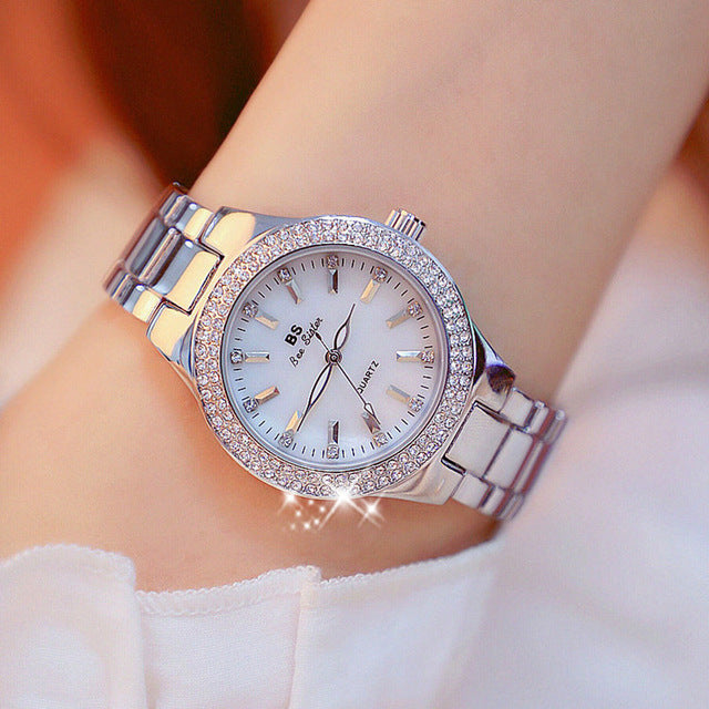 Dames Quartzhorloge Stainless Steel Waterbestendig Rond Design Elegant Polshorloge Dagelijks Gebruik | Sansoti