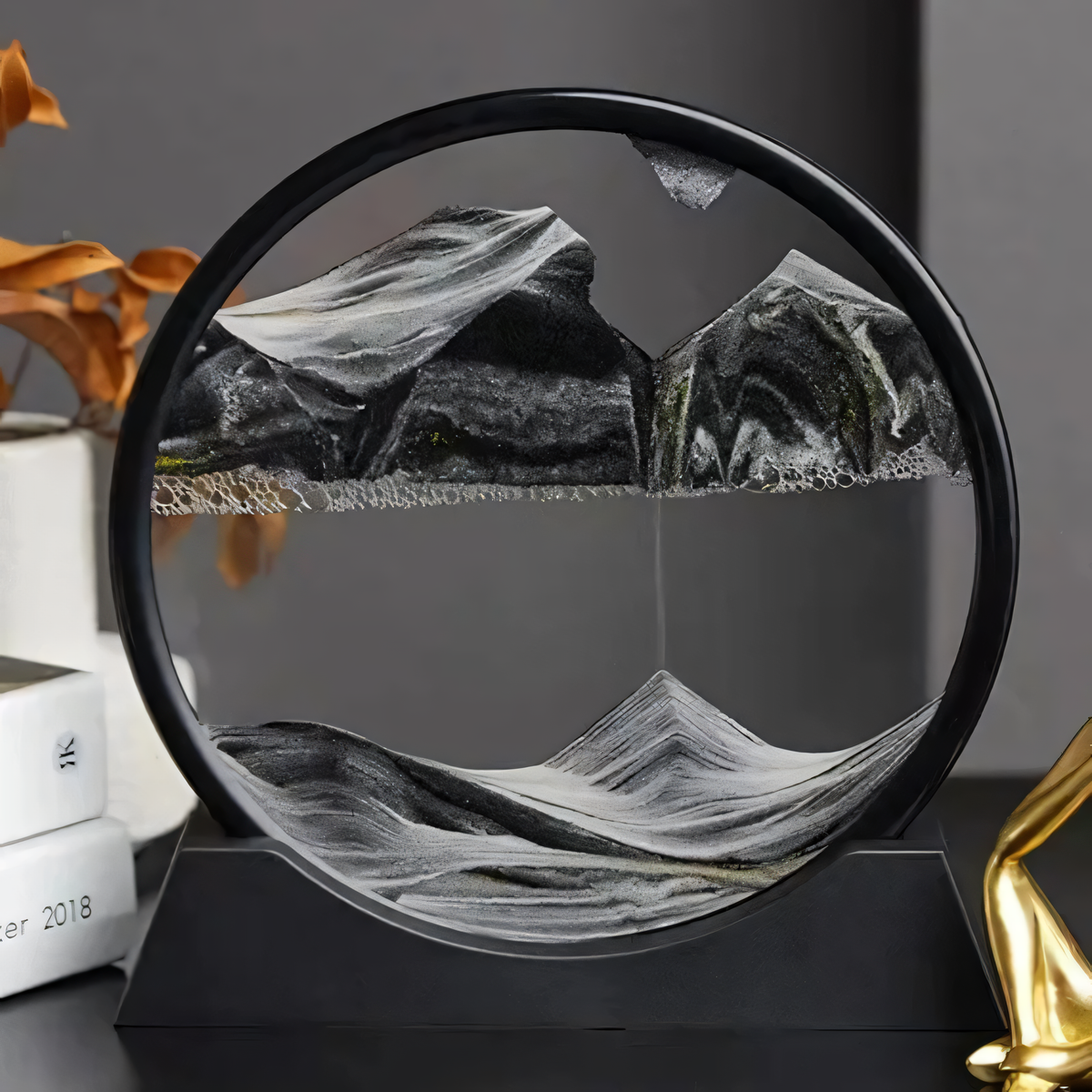 Boule de sable décorative avec sable mouvant – Petite 7 pouces & grande 12 pouces – Décoration de table apaisante pour relaxation et pleine conscience | Sansoti