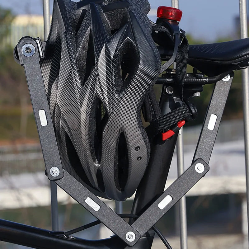 Antivol pliable pour vélo en acier allié 95 cm Protection anti-sciage Système de fixation universel Compact et sécurisé | Sansoti