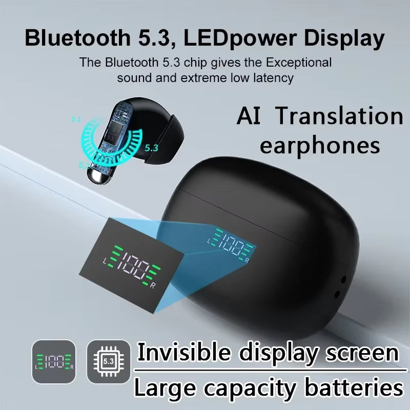 Wireless Translation Earbuds with Real-Time Translation in 144 Languages Bluetooth Communication Earphones for Travel and Work | Sansoti