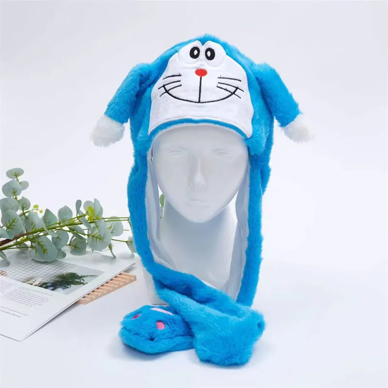 Interactive plush hat with moving ears – soft headwear for parties, cosplay and fancy dress | Sansoti