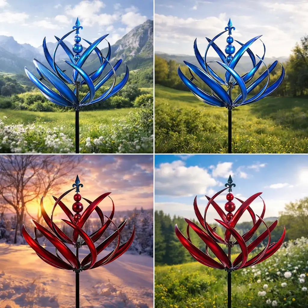 Windwijzer Lotus Metaal Tuindecoratie Windrichting Buitendecor Tuin Dak Robuust Staal Weerbestendig Design | Sansoti