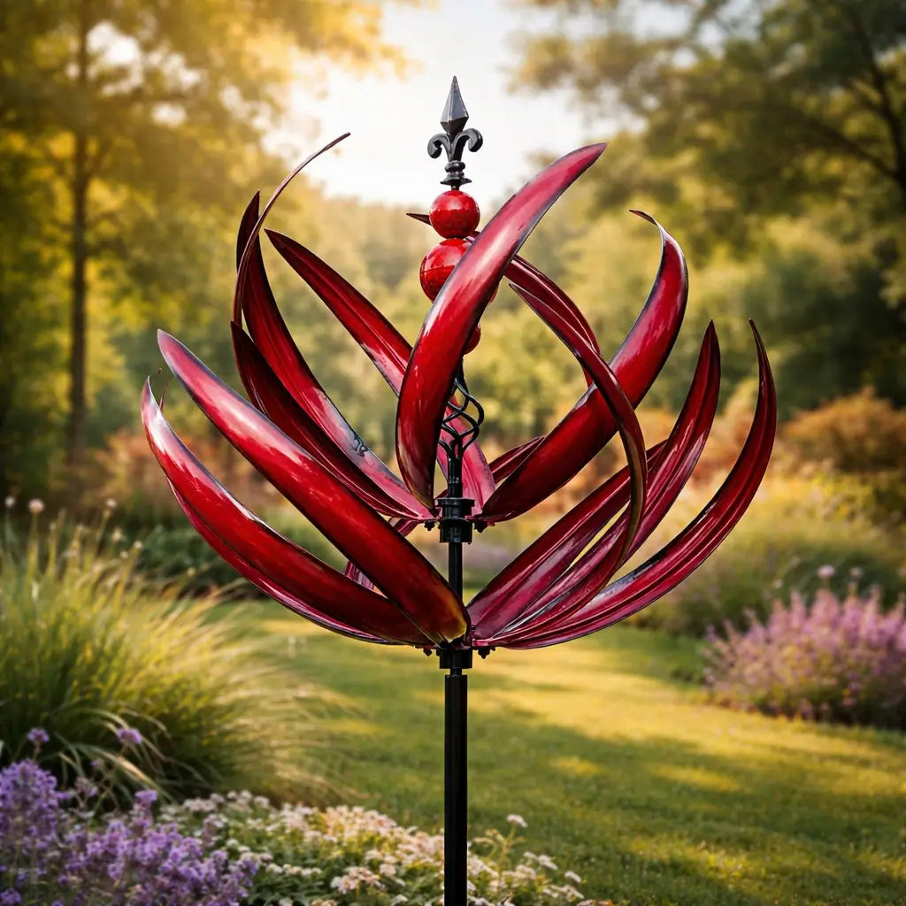 Windwijzer Lotus Metaal Tuindecoratie Windrichting Buitendecor Tuin Dak Robuust Staal Weerbestendig Design | Sansoti