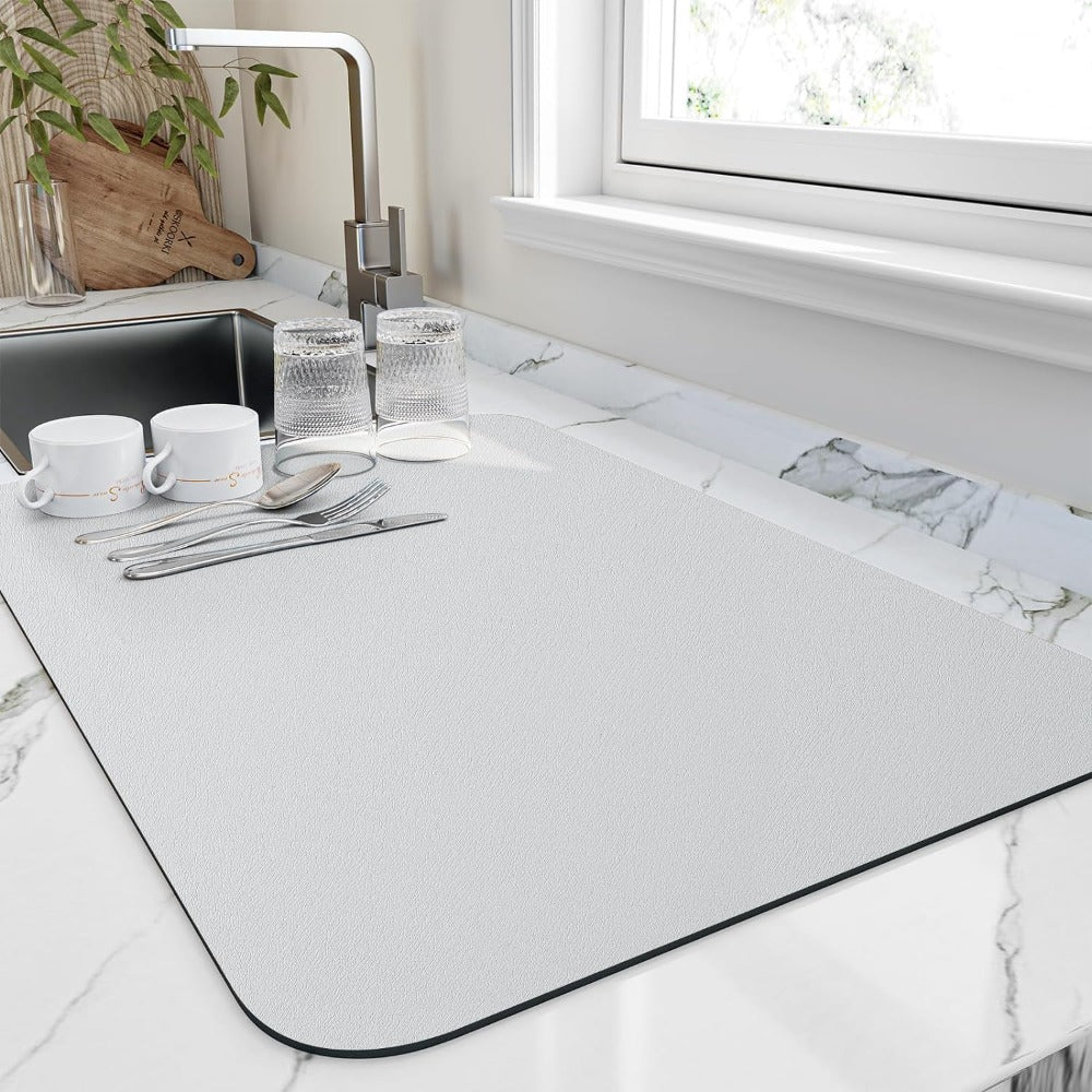 Diatomiet Afdruipmat Keuken Sneldrogend Absorberend Werkbladonderzetter Vaatwerk 40x50 50x60 cm Natuursteen | Sansoti