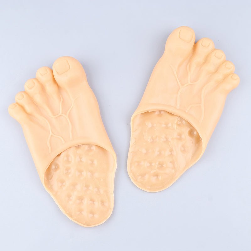 Flip-flops with Realistic Footprint, PVC, Unisex, 27cm, Beach, Pool, Cosplay, Party, Summer, Skin Tone | Sansoti