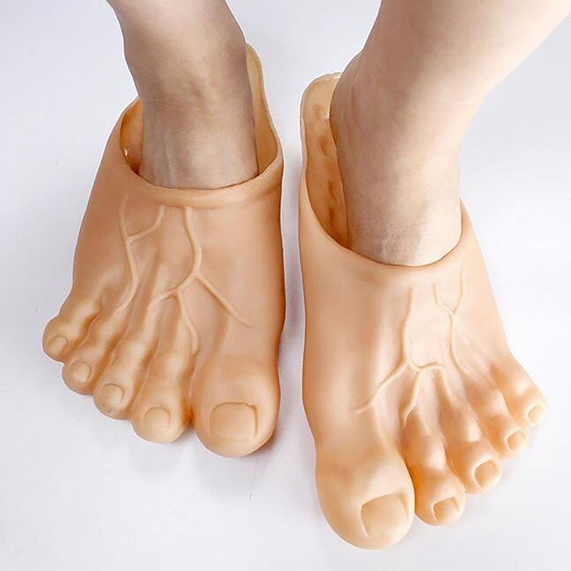 Flip-flops with Realistic Footprint, PVC, Unisex, 27cm, Beach, Pool, Cosplay, Party, Summer, Skin Tone | Sansoti