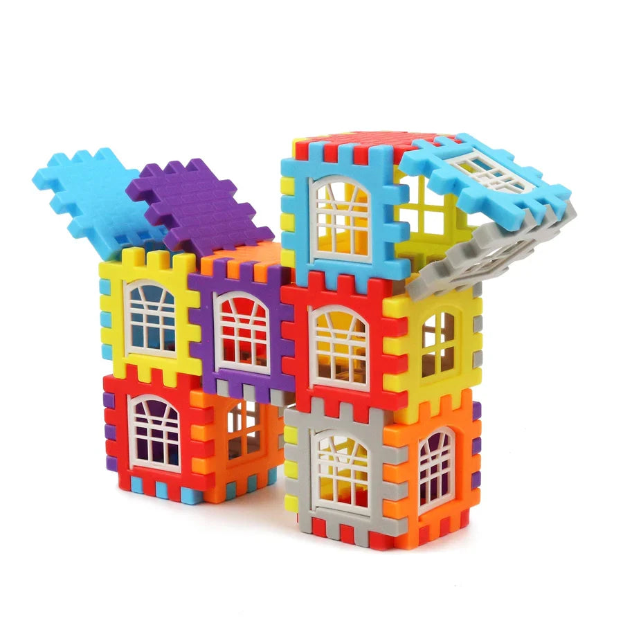 Wooden Construction Blocks Set for Children 3+ Years Creative Building Learning Fine Motor Skills Educational Toy | Sansoti
