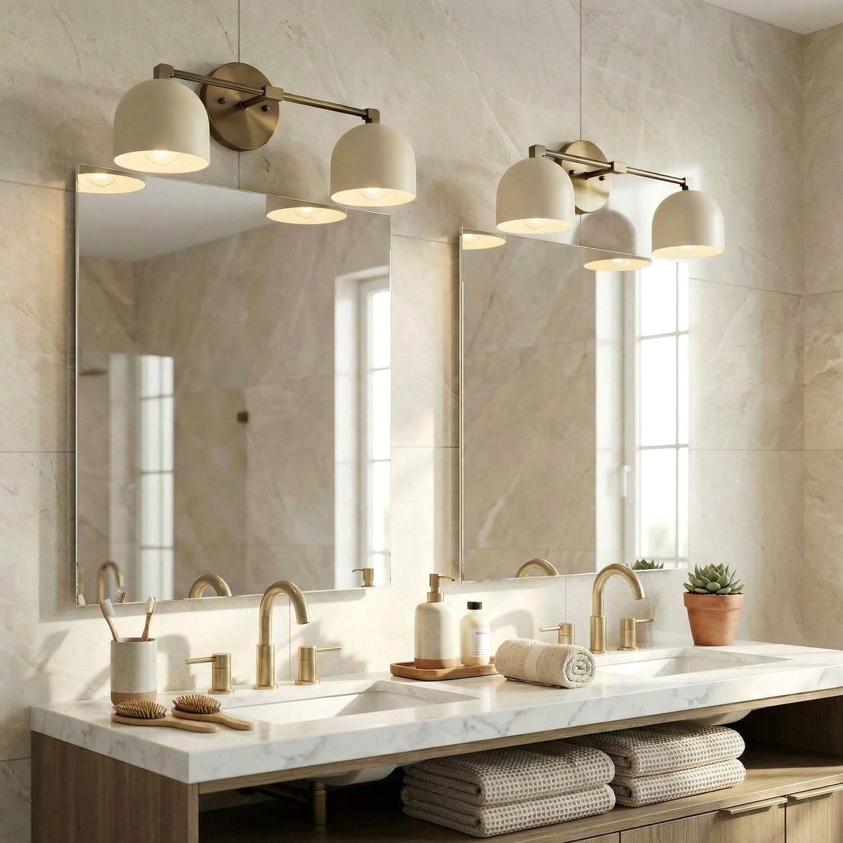 Applique murale avec abat-jour en forme de dôme design rétro mid-century pour salle de bain et couloir | Sansoti