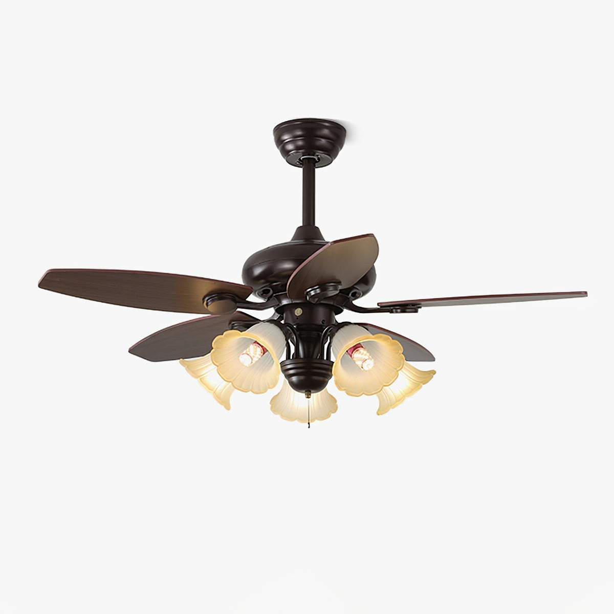 Vintage Deckenventilator mit Beleuchtung 107 cm | Sansoti