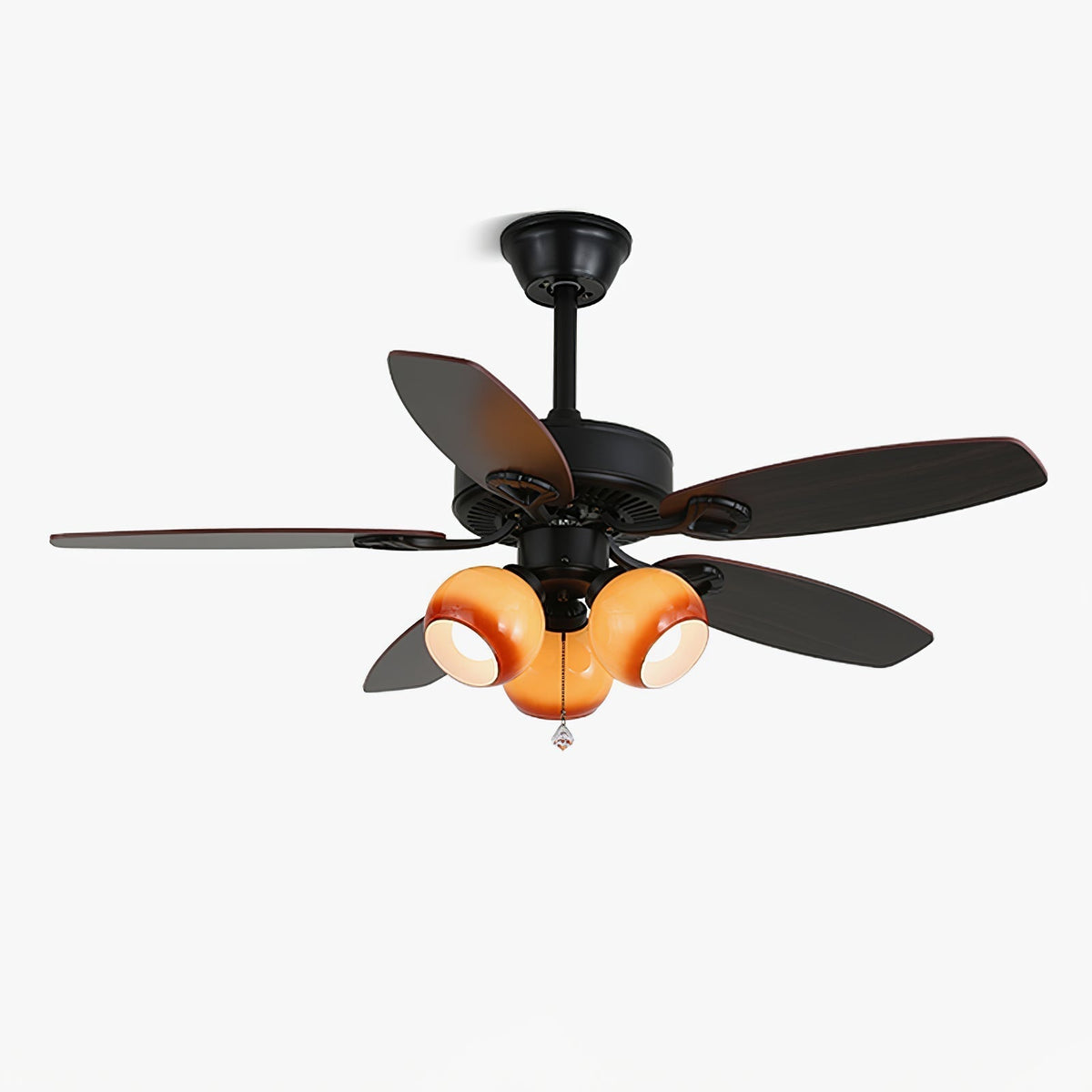 Deckenventilator mit Beleuchtung und Fernbedienung Klassisches Holz und Glas Ø107cm | Sansoti