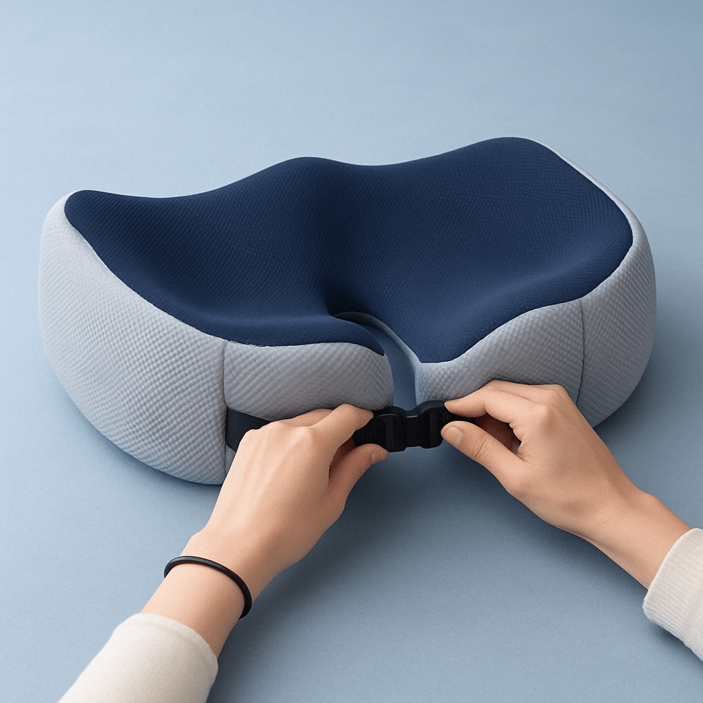 Ergonomic Memory Foam Seat Cushion with Adjustable Straps for Office, Car, Gaming, and Home - Optimal Comfort | Sansoti