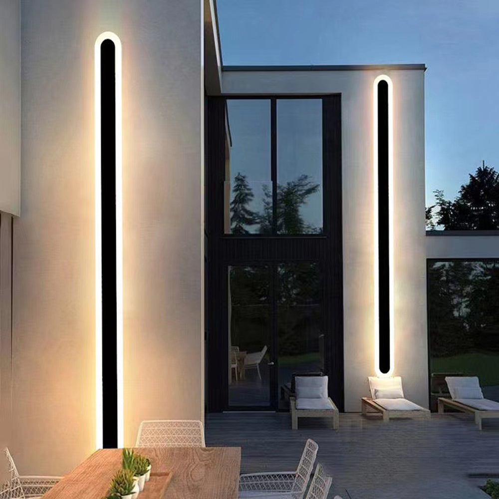 Owalna lampa ścienna IP65, wodoodporna, oświetlenie zewnętrzne LED z metalu i akrylu do ogrodu, na elewację, taras, balkon i werandę | Sansoti