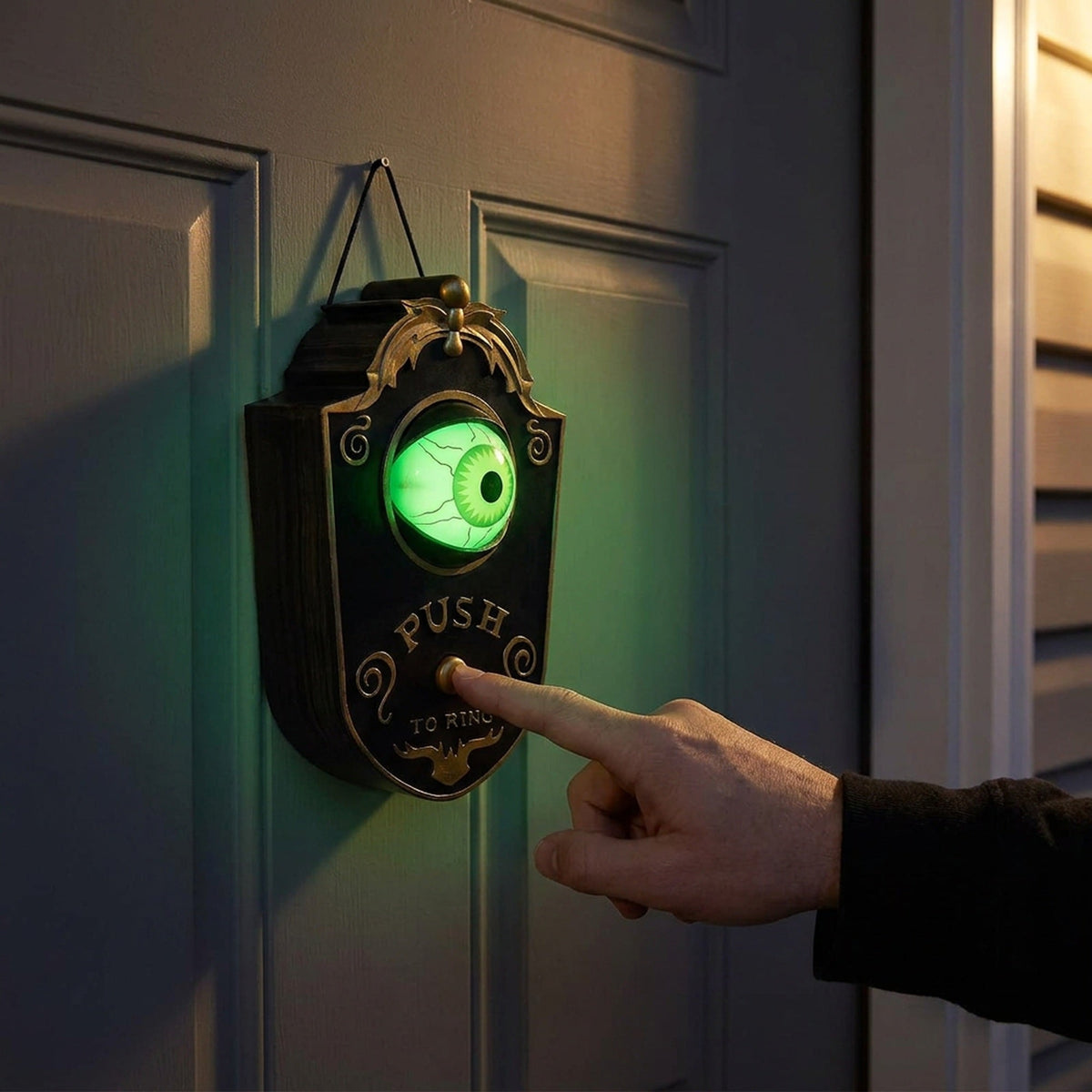 Halloween Deurbel Decoratie met Oogbal Geluid en Groen Licht Touch Sensor Wanddecor voor Feesten en Horror Thema | Sansoti