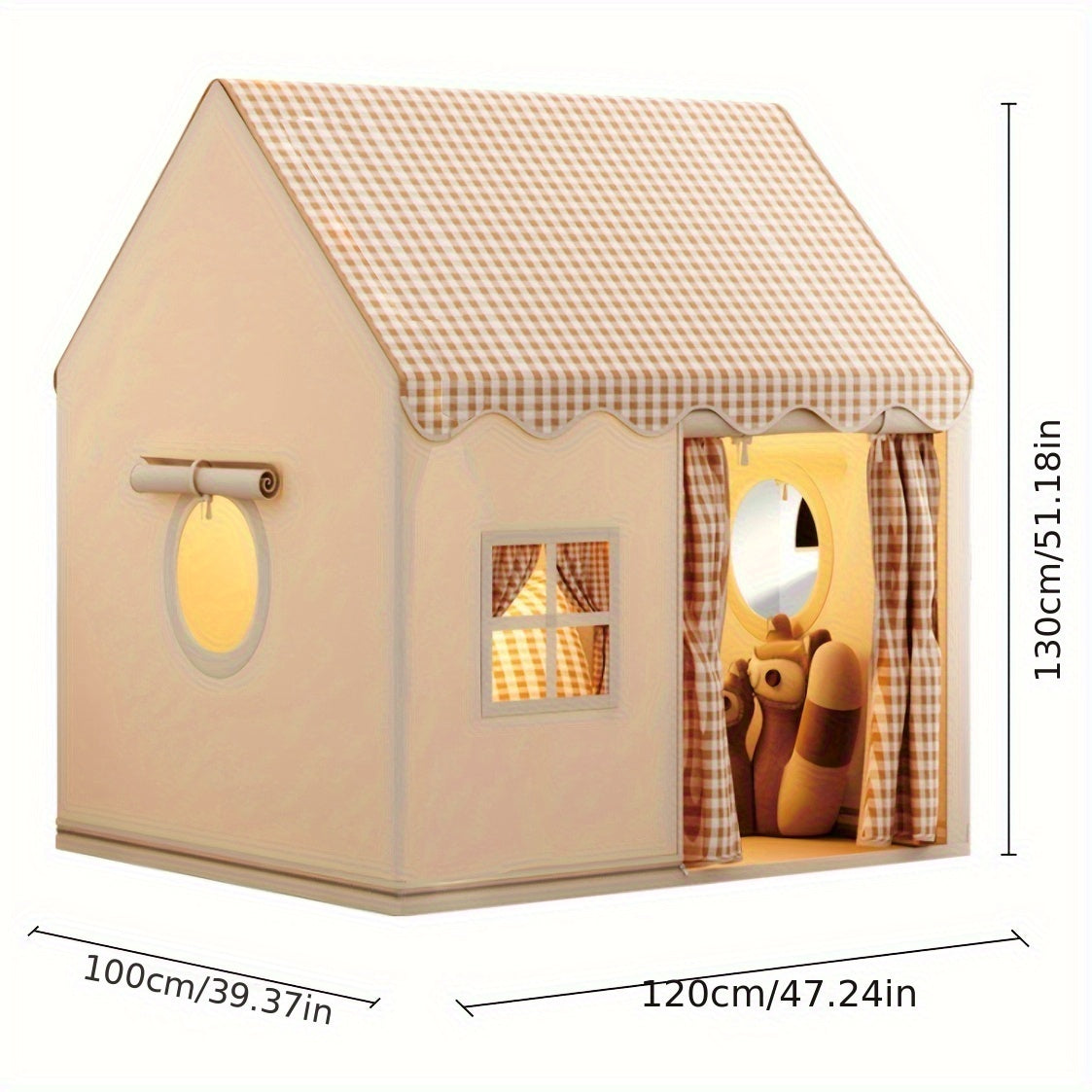 Scandinavisch Kinderspeeltent voor Binnen & Buiten | Avontuurlijk Speelhuis voor Kinderen | Sansoti