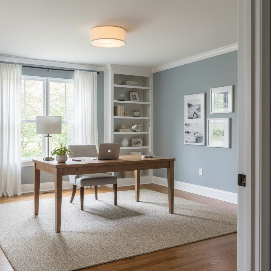 Deckenleuchte aus Leinen mit Trommelschirm, modernes Design, E27-Fassung, skandinavischer Stil, Schlafzimmer, Wohnzimmer | Sansoti