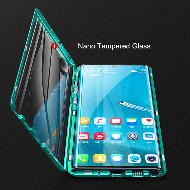 Coque de téléphone magnétique double face en verre trempé pour modèles Galaxy | Sansoti