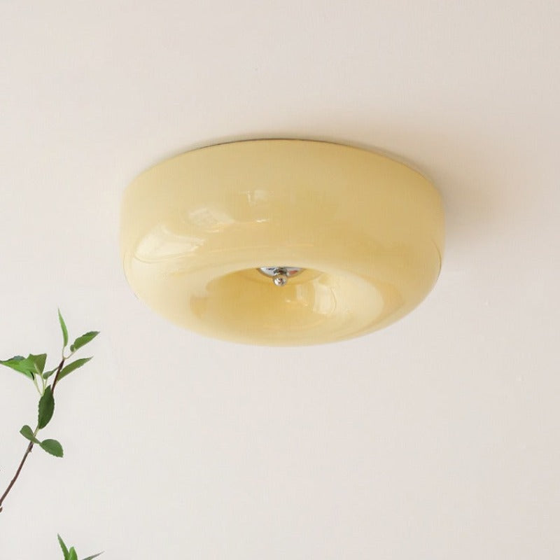 Plafonnier en verre crème à intensité variable, éclairage LED, design scandinave moderne, chambre et salon | Sansoti