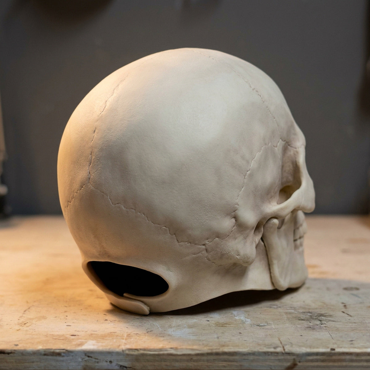 Moving Skull Mask with Movable Jaw - Halloween Full-Head Skeleton Horror Costume Decoration | Sansoti