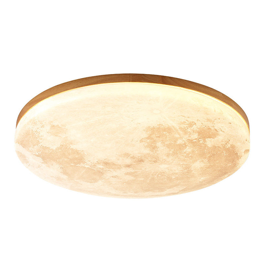 LED-Deckenlampe Mond-Design Holz Acryl rund 26-48cm Schlafzimmer Wohnzimmer Deckenlampe Mondlampe LED-Beleuchtung modernes Interieur | Sansoti
