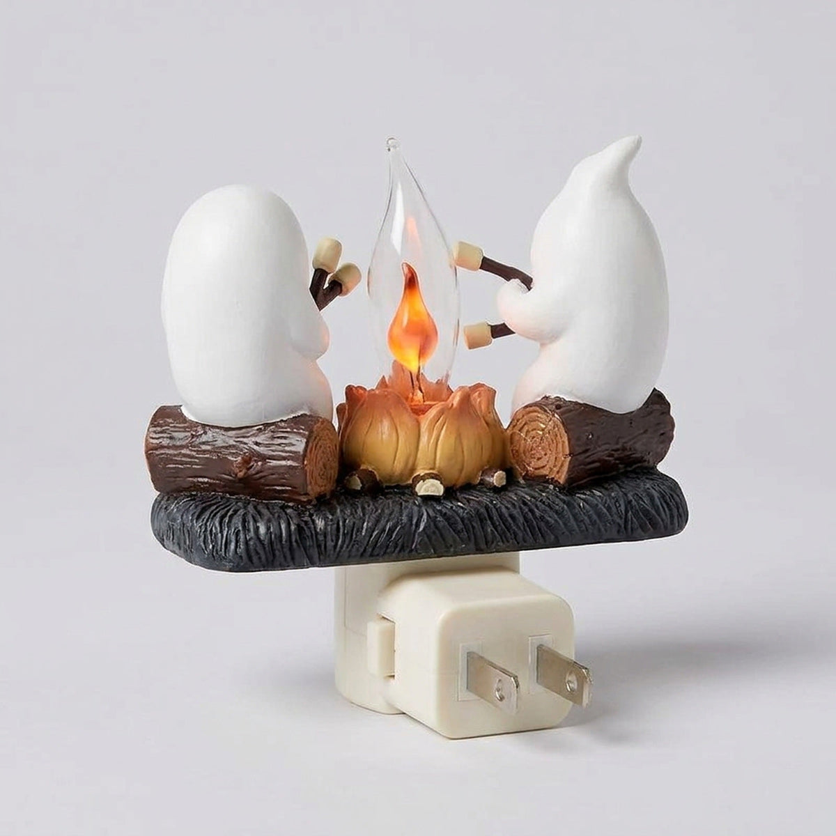 Ghost Campfire Night Light 11 cm Flickering Light Halloween Wall Plug Ambient Lighting Decoration | Sansoti