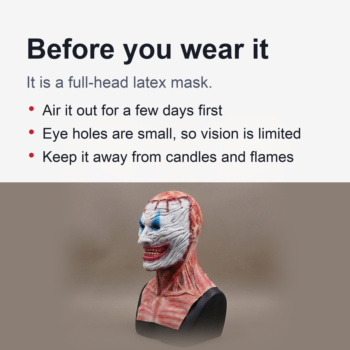 Masque d’Halloween à double couche avec visage de clown amovible et mâchoire mobile pour adultes - Carnaval | Sansoti