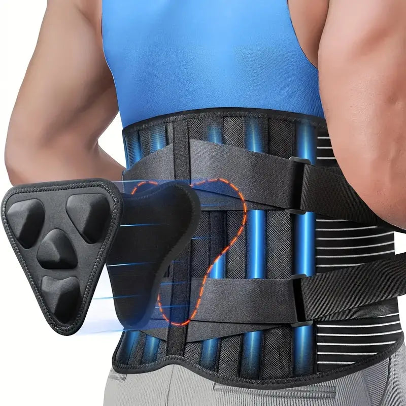 Lumbar Back Support Belt with 3D Massage, Anatomically Adjustable and Comfortable for Sports, Fitness, and Everyday Use | Sansoti