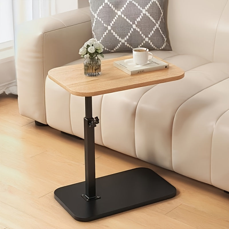 Adjustable Side Table Wood Metal Black White Brown Beige Laptop Bedside Table Living Room Bedroom Sofa | Sansoti