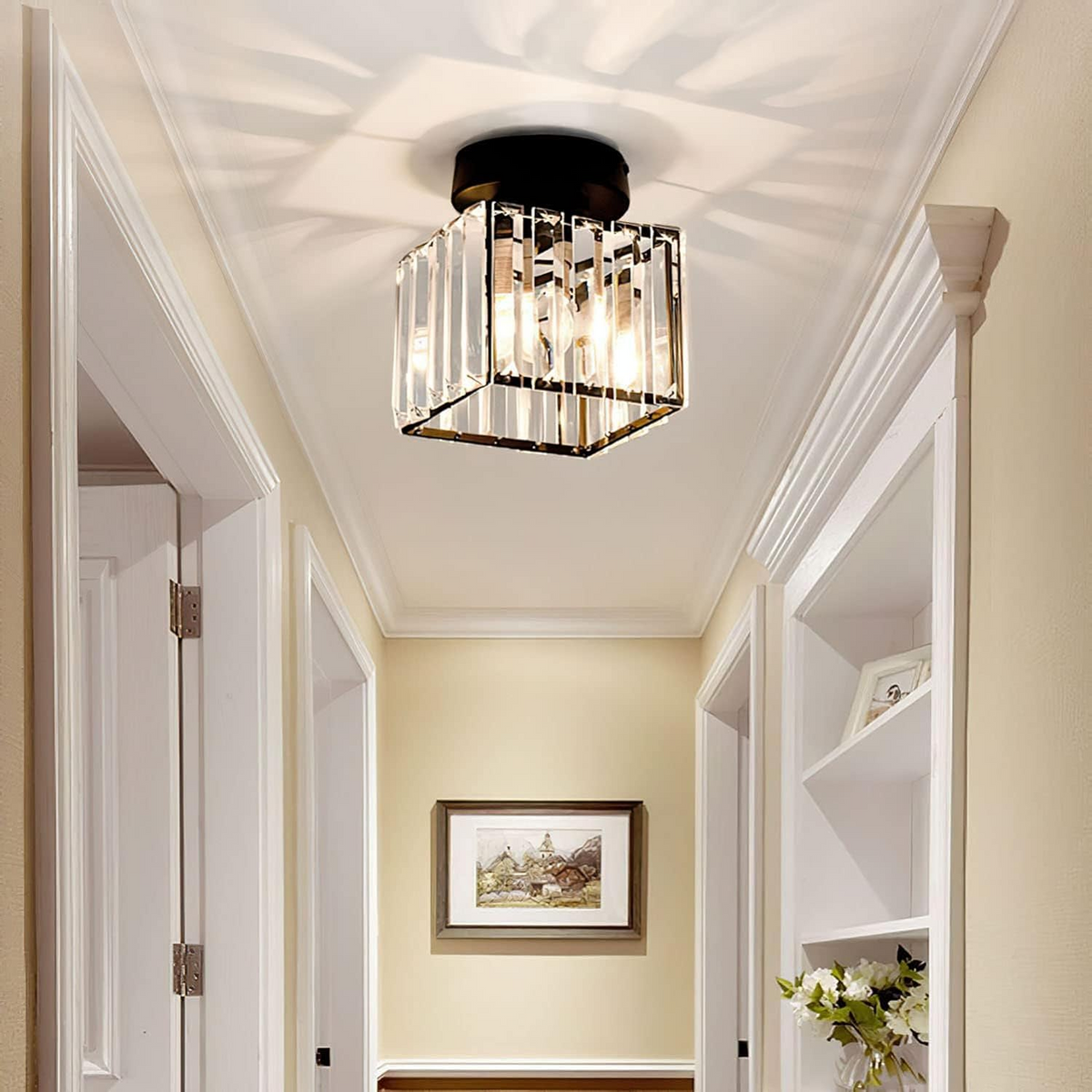 Kilon ceiling lamp crystal cube brass ceiling hallway living room bedroom modern lighting compact | Sansoti