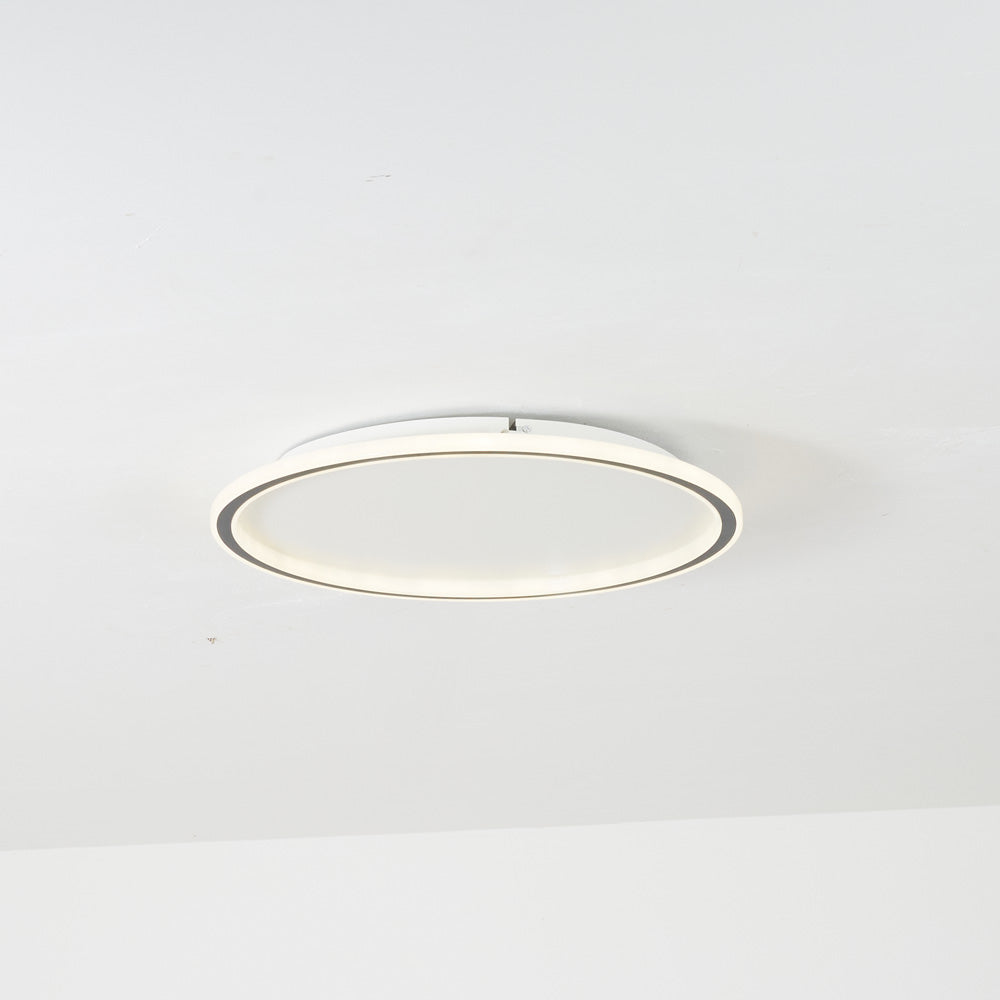 Modern LED Round Ceiling Light in White or Black Metal and Acrylic, Dimmable Ceiling Lighting for Bedroom or Living Room | Sansoti