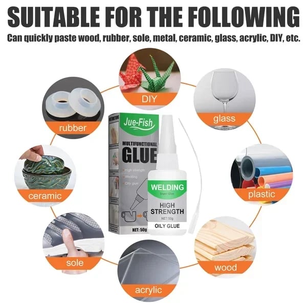 Universal Super-Strong Glue for Metal Wood Plastic Glass Ceramic Fast-Drying Waterproof All-Purpose Glue | Sansoti