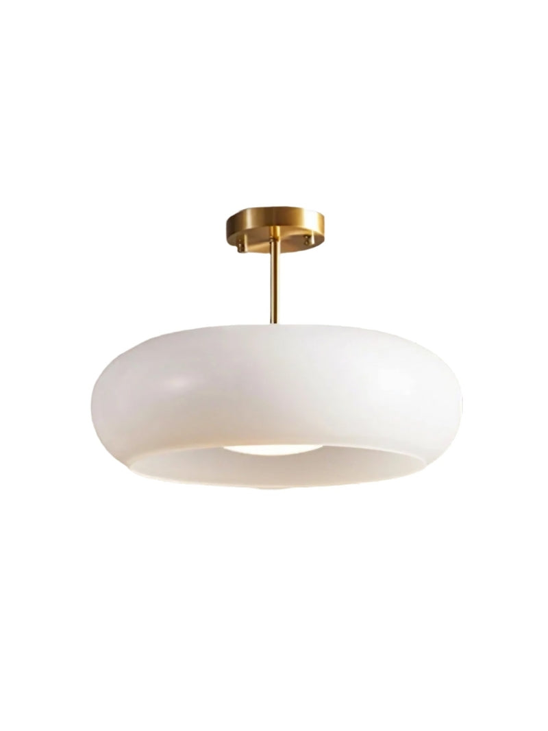 Ceiling Lamp Glass Disc Bauhaus Design Brass or Chrome Orange Yellow or White Glass Retro Stylish Lighting | Sansoti