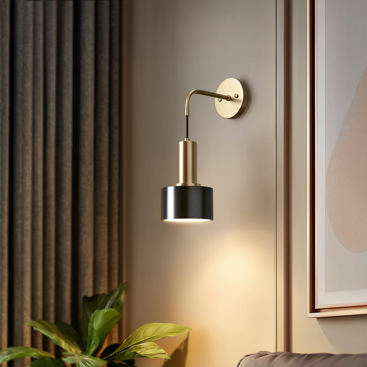 Wandleuchte Gold Industrial Set 2 Hängender Schirm Metall Fernbedienung Dimmbar RGB Schlafzimmer | Sansoti