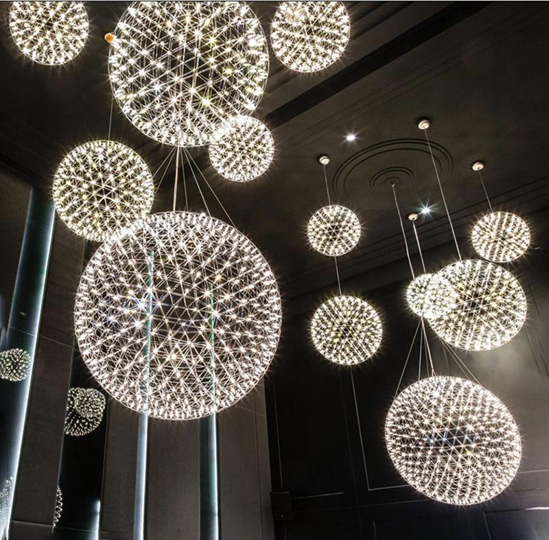 LED Pendant Lamp Silver Globe Ambient Lighting Modern Light Globe with Dimmable Light Points Transparent Crystal Globe Decorative Scandinavian Warm White Industrial Design Interior Lamp | Sansoti