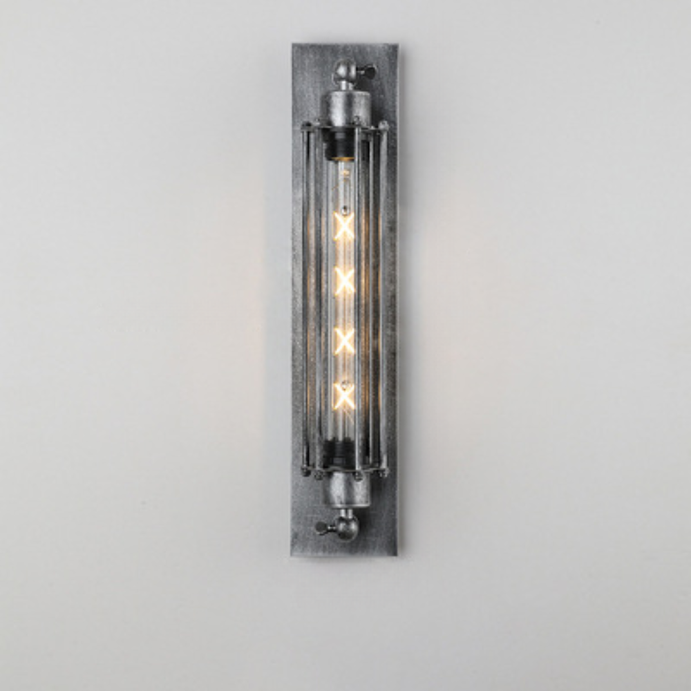 Vintage Wandleuchte LED Metall Gusseisen Schwarz Silber Bronze 47x10cm | Sansoti