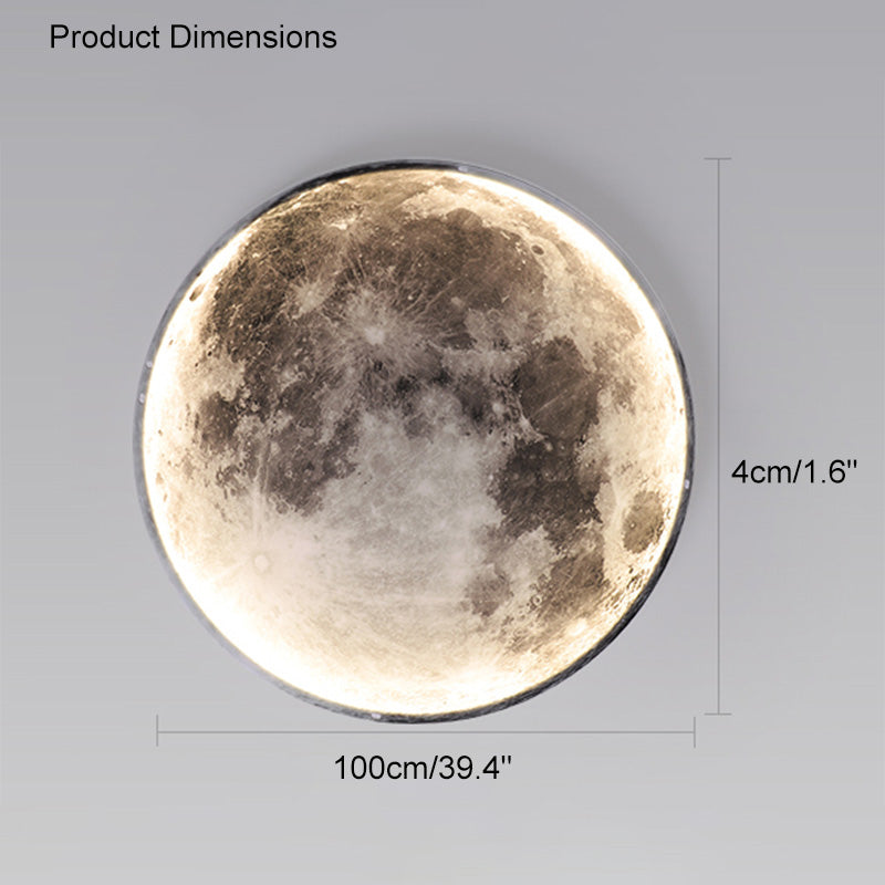 Applique murale lune peinture murale LED dimmable télécommande salon chambre | Sansoti