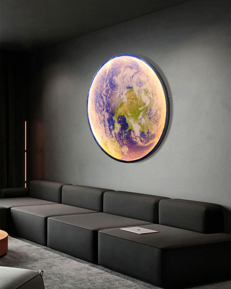Applique murale lune peinture murale LED dimmable télécommande salon chambre | Sansoti