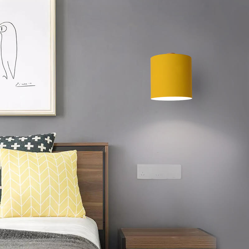 Applique murale métal bois réglable chambre salon scandinave couleur macaron E27 lampe de lit lampe murale | Sansoti