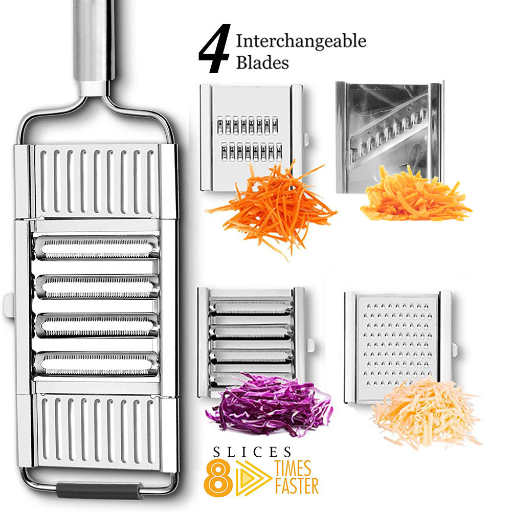 Edelstahl Reibe – Multifunktionale Küchenreibe mit ergonomischem Griff für Gemüse & Käse | Sansoti