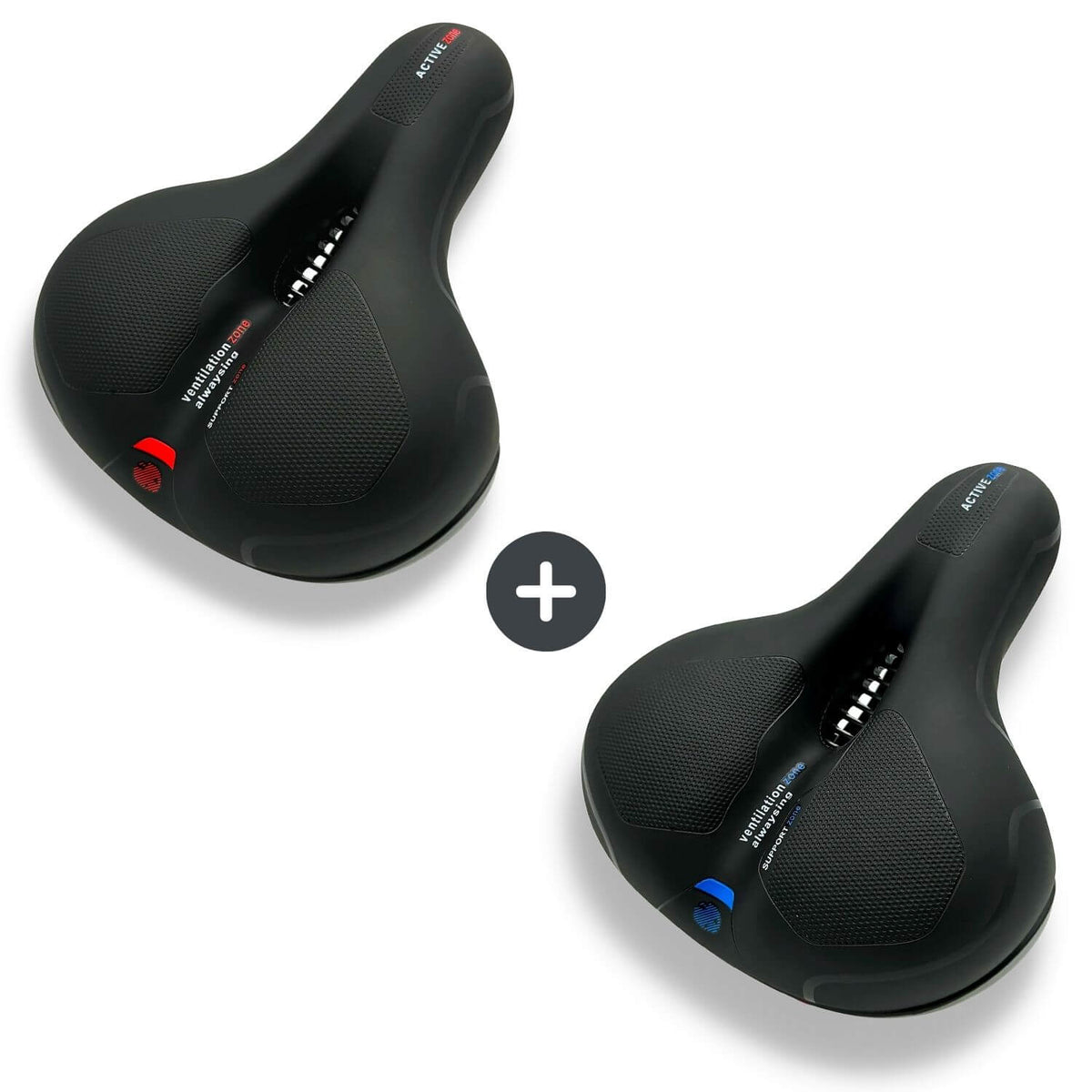 Ergonomic Bicycle Saddle with Shock Absorption Red Blue Yellow Comfortable Bike Seat Anti-Pressure Point | Sansoti
