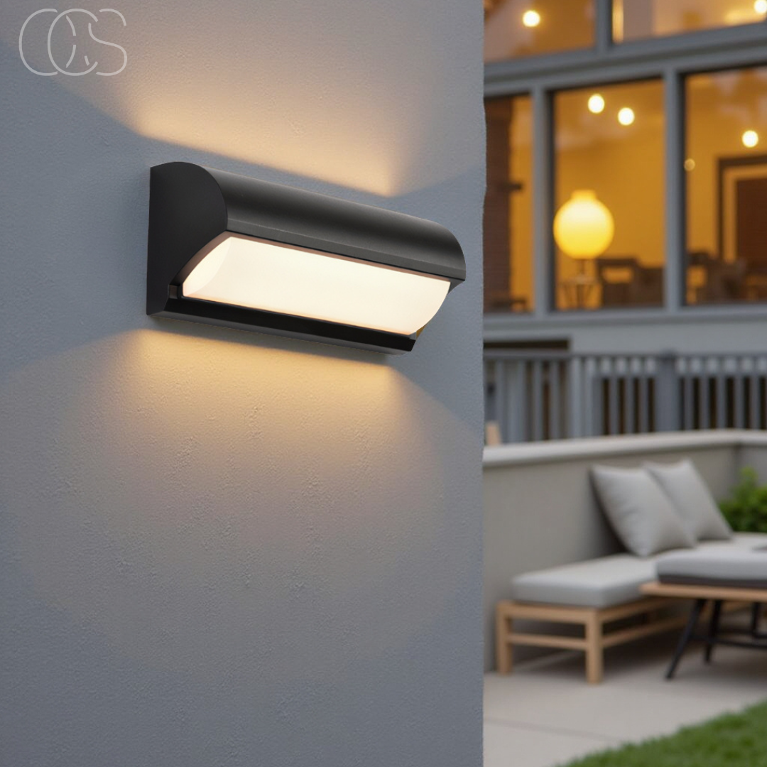 Buiten Wandlamp LED Zwart IP65 Waterdicht 3000K Warm Wit Tuin Balkon Gevel Modern | Sansoti
