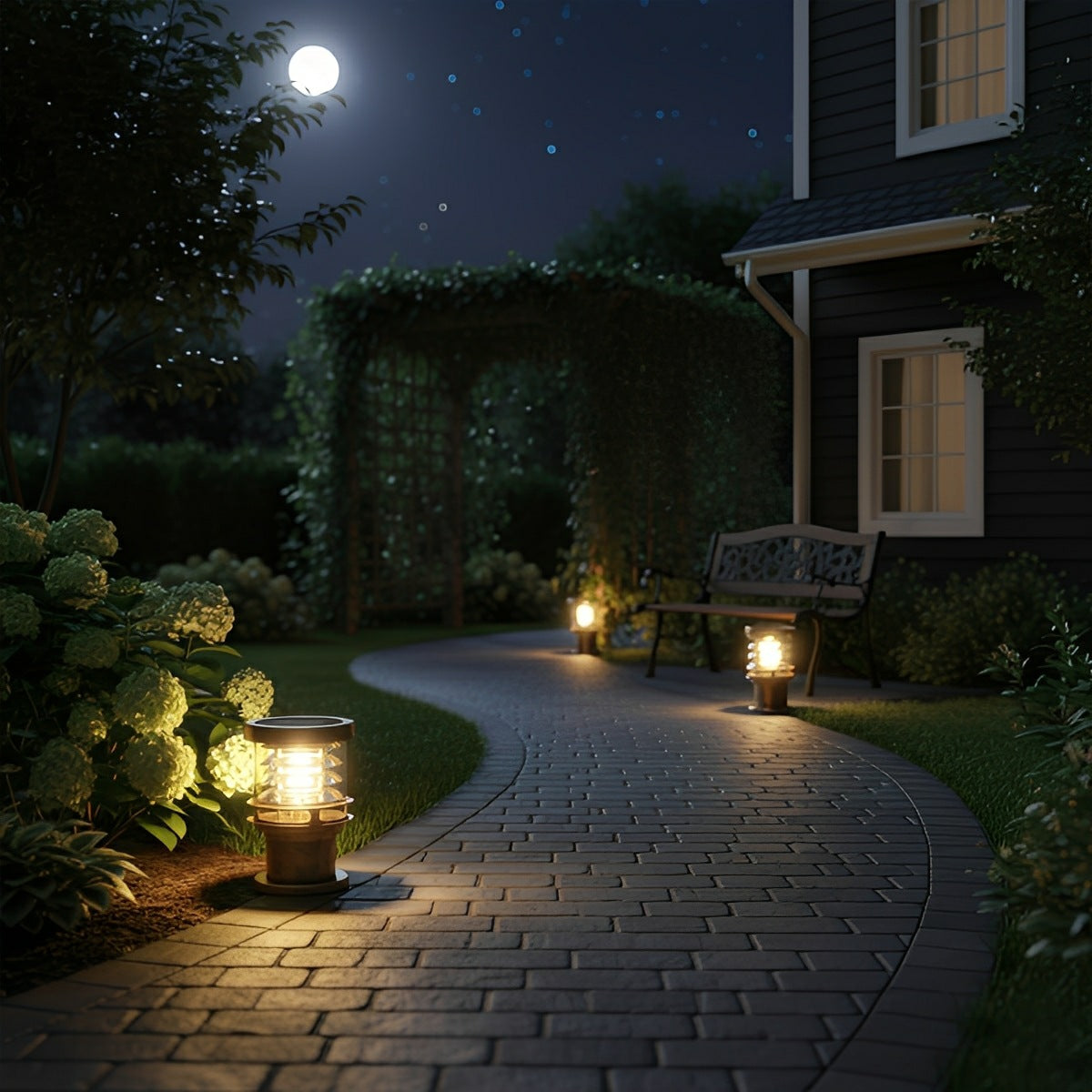 Solar Staande Buitenlamp Cilinder IP65 Waterdicht Aluminium Zwart Brons voor Oprit Pad en Terras | Sansoti