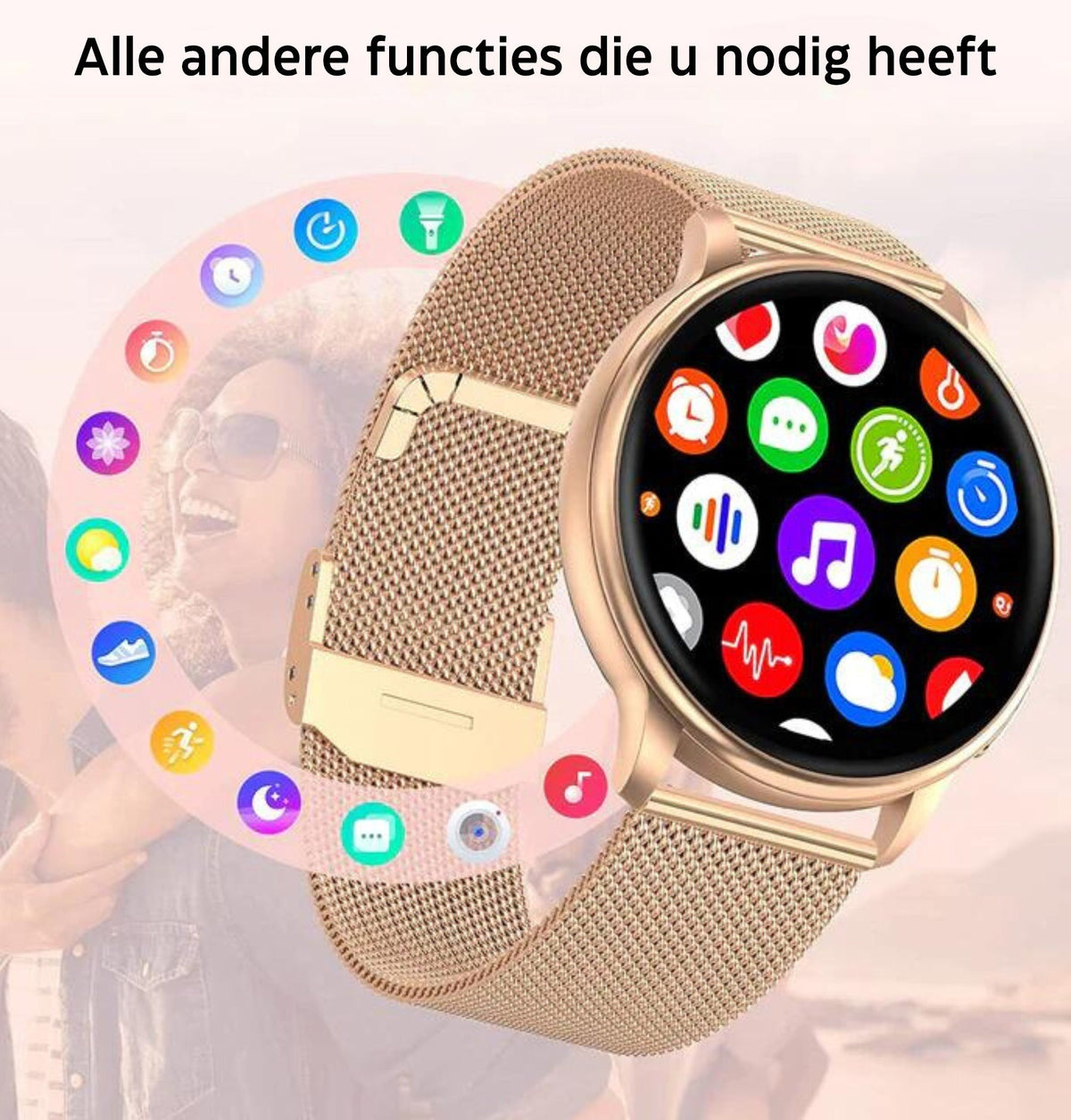 Smartwatch Damen mit Pulsmesser und Anruffunktion — Fitness Tracker Bluetooth Schrittzähler Schlafüberwachung Blutsauerstoffmessung | Sansoti