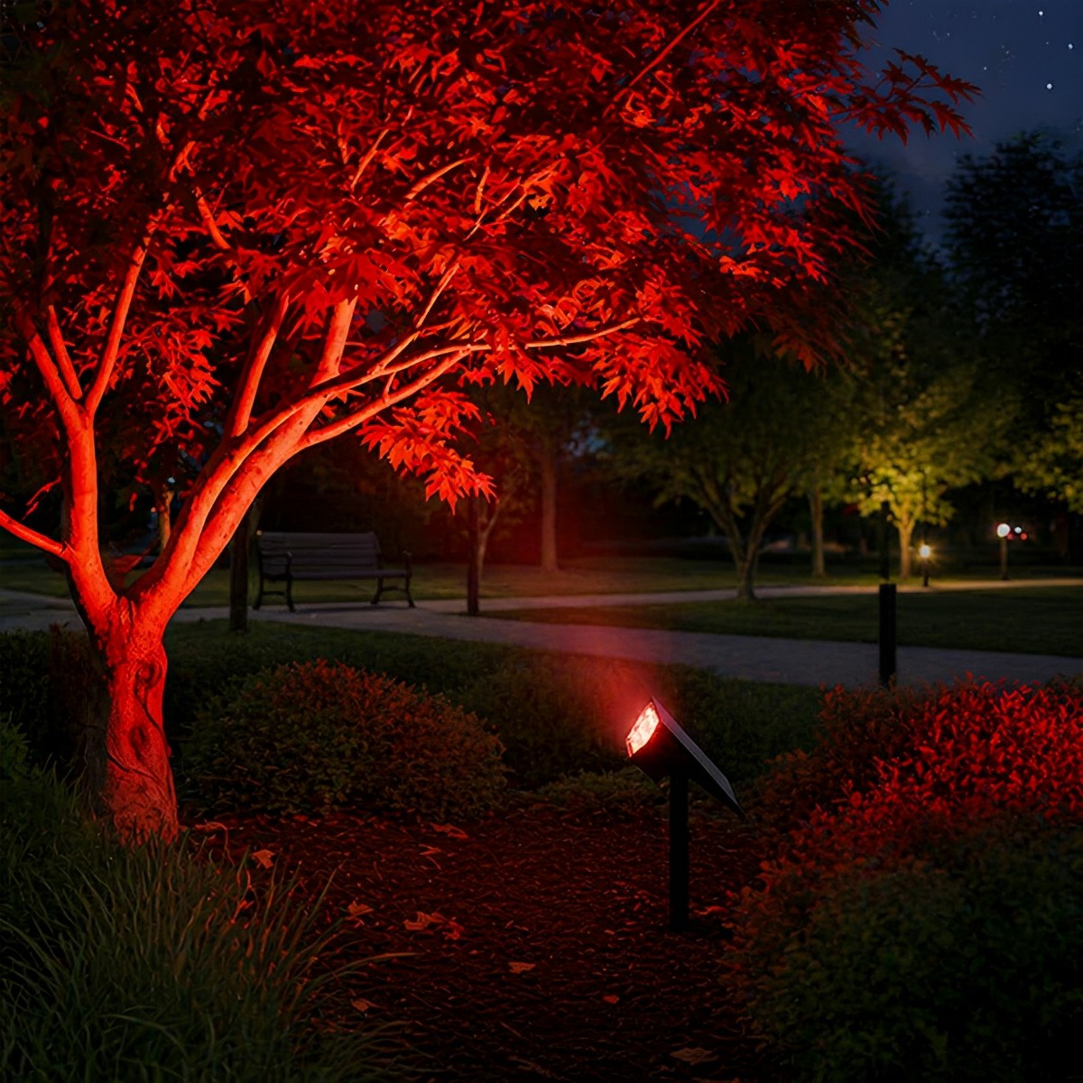 Verstelbare Solar LED Tuinspot Waterdicht IP68 Zwart Buitenverlichting Boomspot Grondspot Tuin Accent | Sansoti