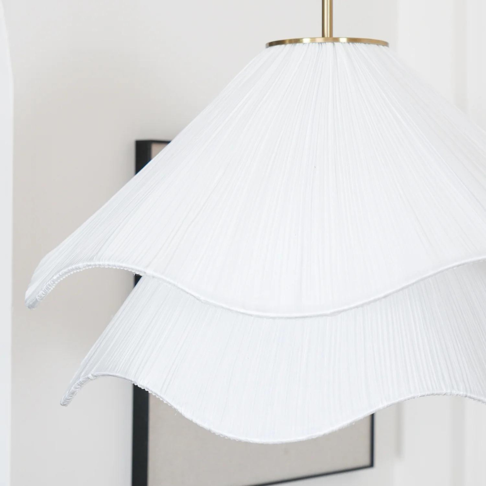 Hängelampe Japandi Stoff Rund Skandinavisch Design E27 40-80cm Warmes Licht | Sansoti