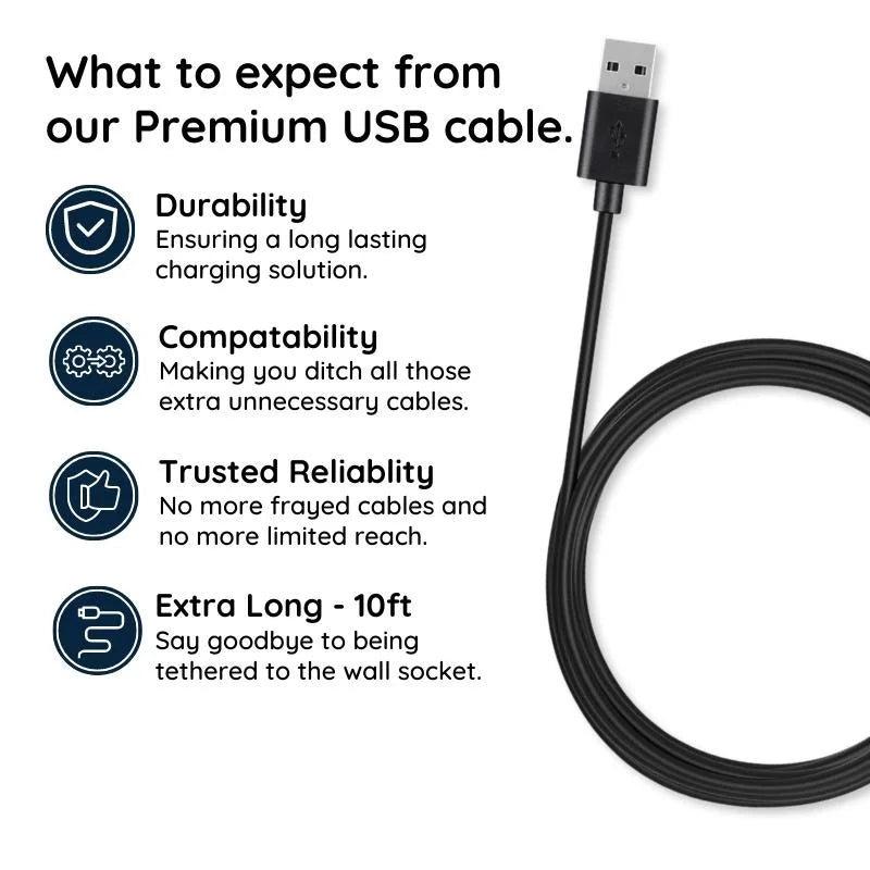 3-Meter Micro USB Charging Cable with Reinforced Connector, Fast Charging for Smartphones, Tablets, and Accessories | Sansoti