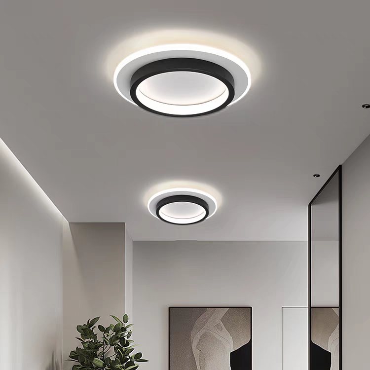 Ceiling Lamp Round LED Modern Halo Design Metal Acrylic Flush Mount | Sansoti