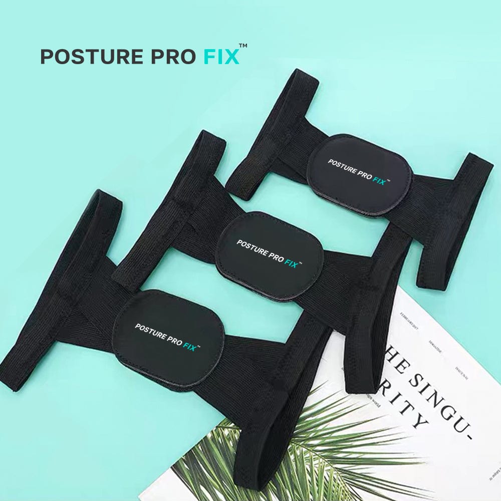 Posture Corrector Back Support Adjustable Black White Ergonomic Back Brace Shoulder Support Pain Relief Daily Use Sports | Sansoti